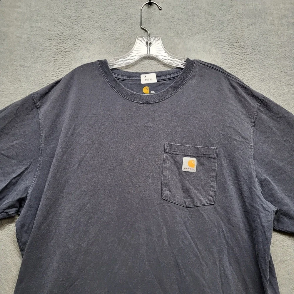Carhartt Men Shirt 2XL Gray K87‎ Workwear Logo Short Sleeve